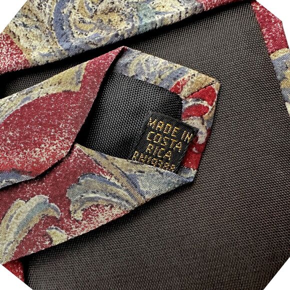 Van Heusen Vintage 100% Silk Dress Tie Paisley Floral Pattern 57" 3.75"‎ - Picture 7 of 11